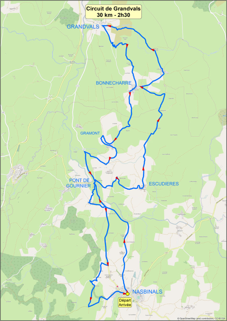 Circuit de VTT AE balisé nommé Grandvals