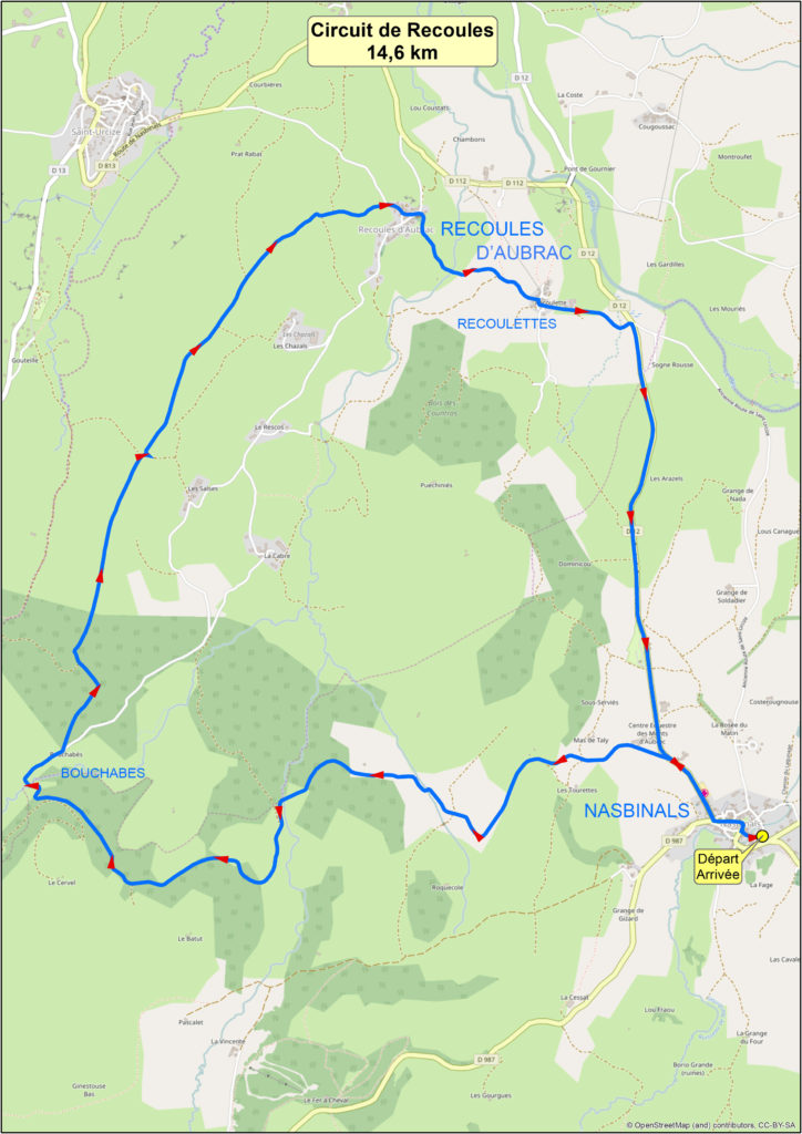 Circuit de VTT AE balisé nommé Recoules